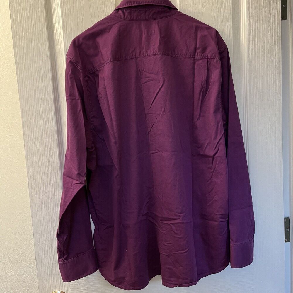 Tommy Bahama Men's XL Shirt Oasis Twill Solid Thistle Purple Silk Blend - Picture 7 of 14